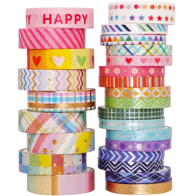 Washi Tape Set Gold Foil Masking Tape Decorative for Arts,DIY Crafts,Bullet Journal Supplies,Scrapbook,Gift Wrapping
Washi Tape Set Gold Foil Masking Tape Decorative for Arts,DIY Crafts,Bullet Journal Supplies,Scrapbook,Gift Wrapping