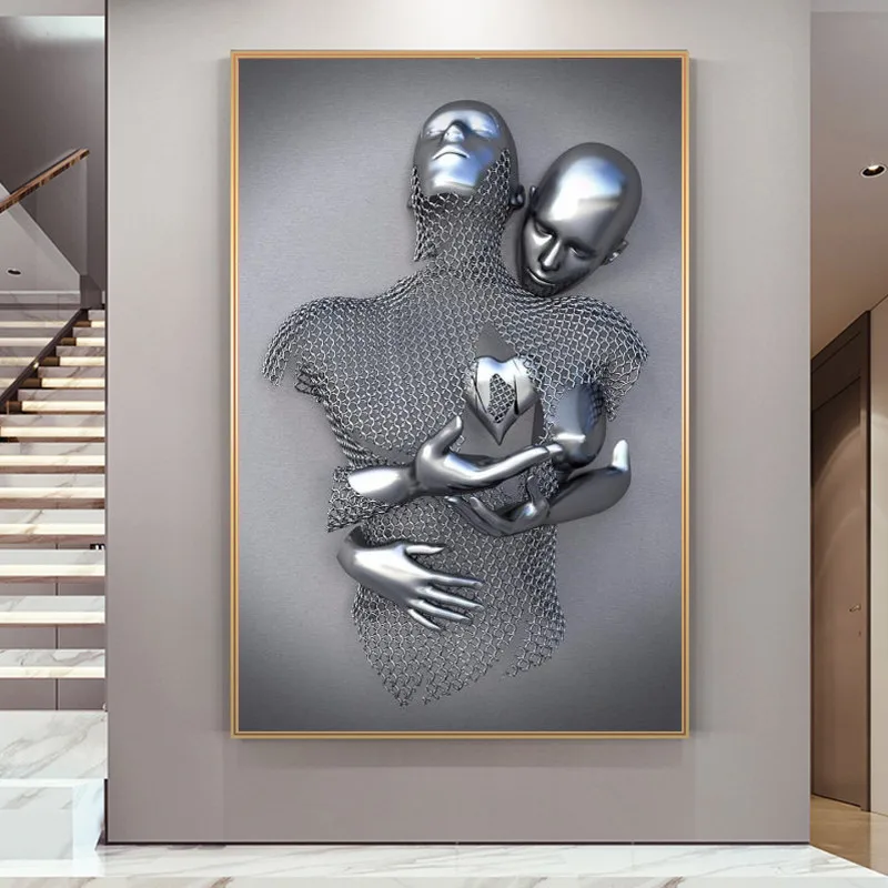 Metal Romantic Lovers Statue Art Canvas Painting Wall Art Heart Poster Prints Sculptures Pictures for Living Room Home Decor 
Metal Romantic Lovers Statue Art Canvas Painting Wall Art Heart Poster Prints Sculptures Pictures for Living Room Home Decor