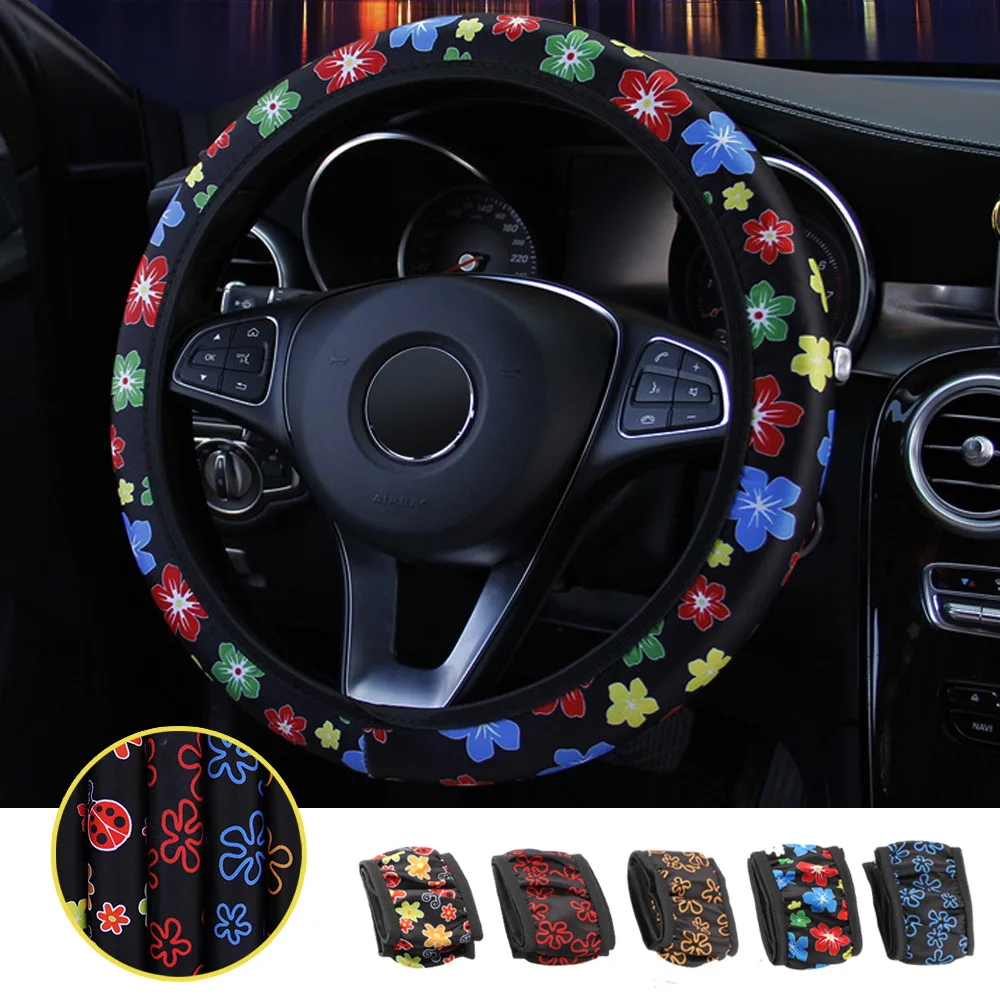 Elastic Auto Decoration Flowers Print Steering Covers Universal Car Styling Interior Accessories
Elastic Auto Decoration Flowers Print Steering Covers Universal Car Styling Interior Accessories
