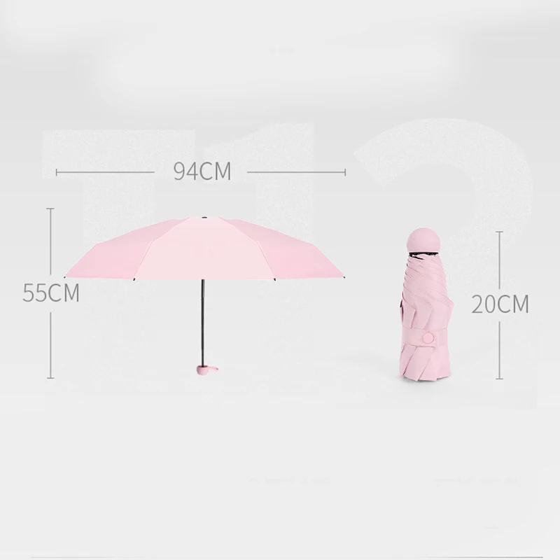 Hot Sale 20cm Mini Capsule Umbrella Five-folding Sun Protection Anti-UV Pocket Umbrella Simple Lightweight X85
Hot Sale 20cm Mini Capsule Umbrella Five-folding Sun Protection Anti-UV Pocket Umbrella Simple Lightweight X85