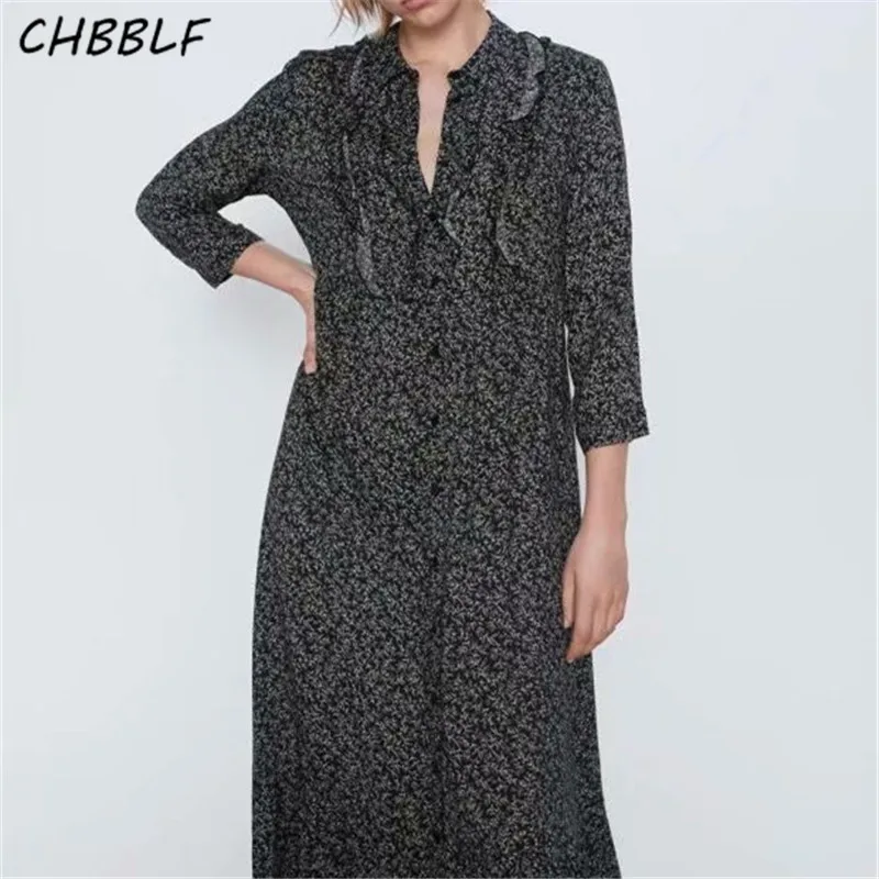 CHBBLF women retro print maxi dress long sleeve turn down collar female casual stylish chic ankle length dresses vestido O9570
CHBBLF women retro print maxi dress long sleeve turn down collar female casual stylish chic ankle length dresses vestido O9570