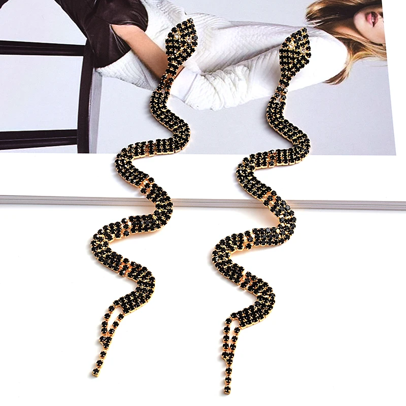 New Arrival Statement Snake Crystal Long Drop Earrings High-Quality Fashion Trend Jewelry Accessories For Women Wholesale
New Arrival Statement Snake Crystal Long Drop Earrings High-Quality Fashion Trend Jewelry Accessories For Women Wholesale