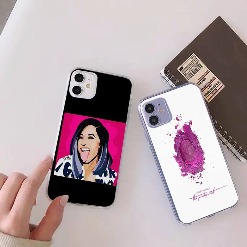 

Rapper Singer Nicki Minaj Phone Case For iphone 13 12 11 mini x xs xr pro max 8 7 6s 6 plus Transparent soft