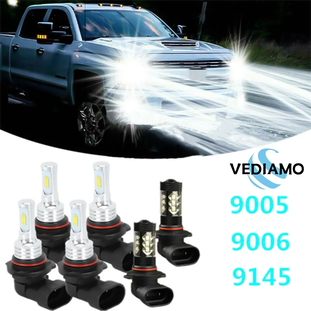 For Chevy Silverado 1500 2500HD 2003-2006 LED Headlight & Fog Light Bulbs Combo IP68 Waterproof Pure White 6000K For Car Tools
For Chevy Silverado 1500 2500HD 2003-2006 LED Headlight & Fog Light Bulbs Combo IP68 Waterproof Pure White 6000K For Car Tools