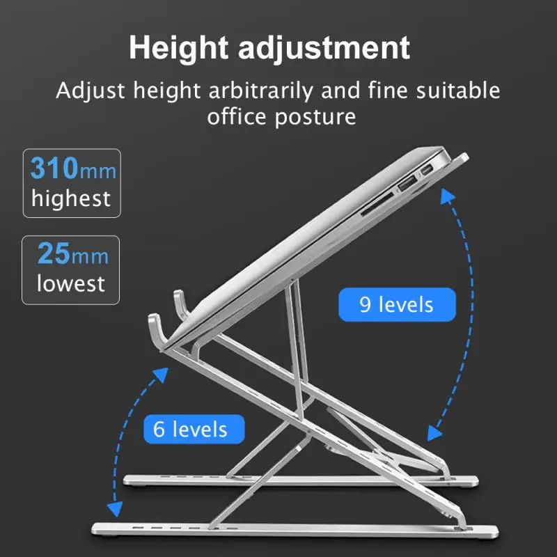 Portable Aluminum Laptop Stand Double Layer Height Adjustable Cooling Holder Foldable Macbook Computer Bracket Dangling Radiator
Portable Aluminum Laptop Stand Double Layer Height Adjustable Cooling Holder Foldable Macbook Computer Bracket Dangling Radiator