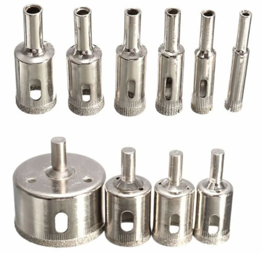 10pcs/Set For Tile Ceramic Glass Diamond Cutter Drill Bit Hole Saw Power Tools