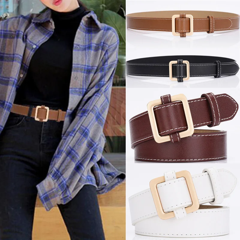 Women's authentic fashion leather belt alloy material square buckle ladies retro high quality belt wild trend jeans
Women's authentic fashion leather belt alloy material square buckle ladies retro high quality belt wild trend jeans