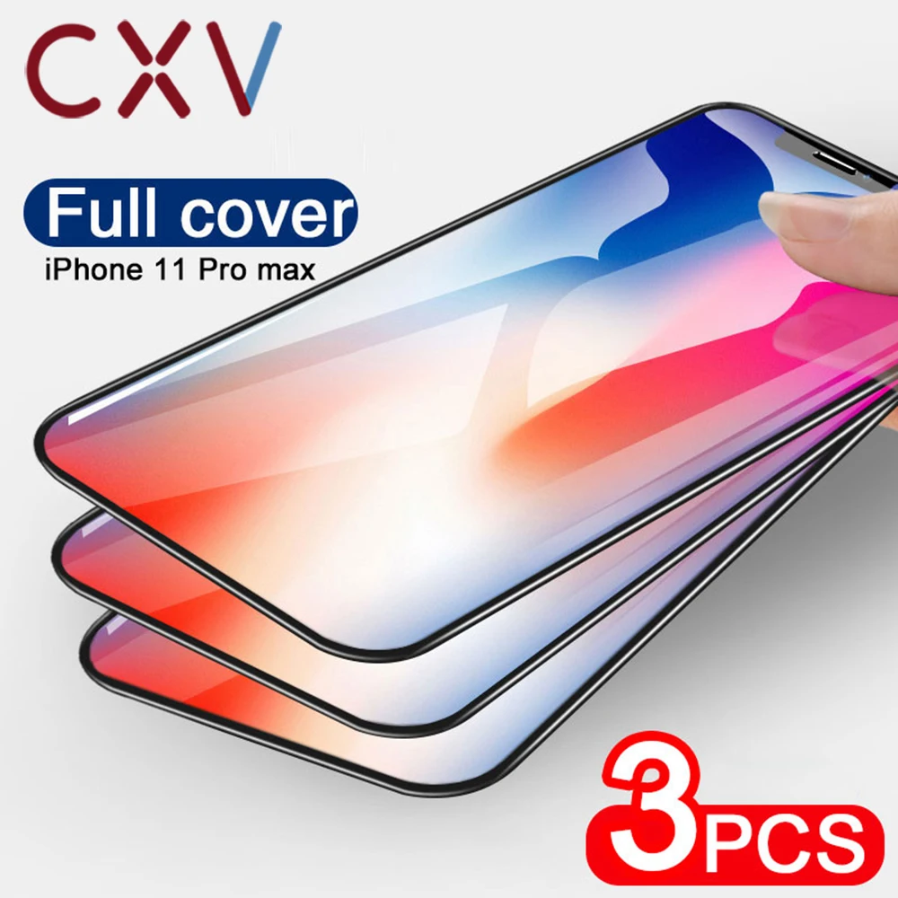 3 шт. Защитное стекло для iphone 11 Pro Max Защита экрана X XR XS закаленное 6 6s 7 8 Plus|Защитные