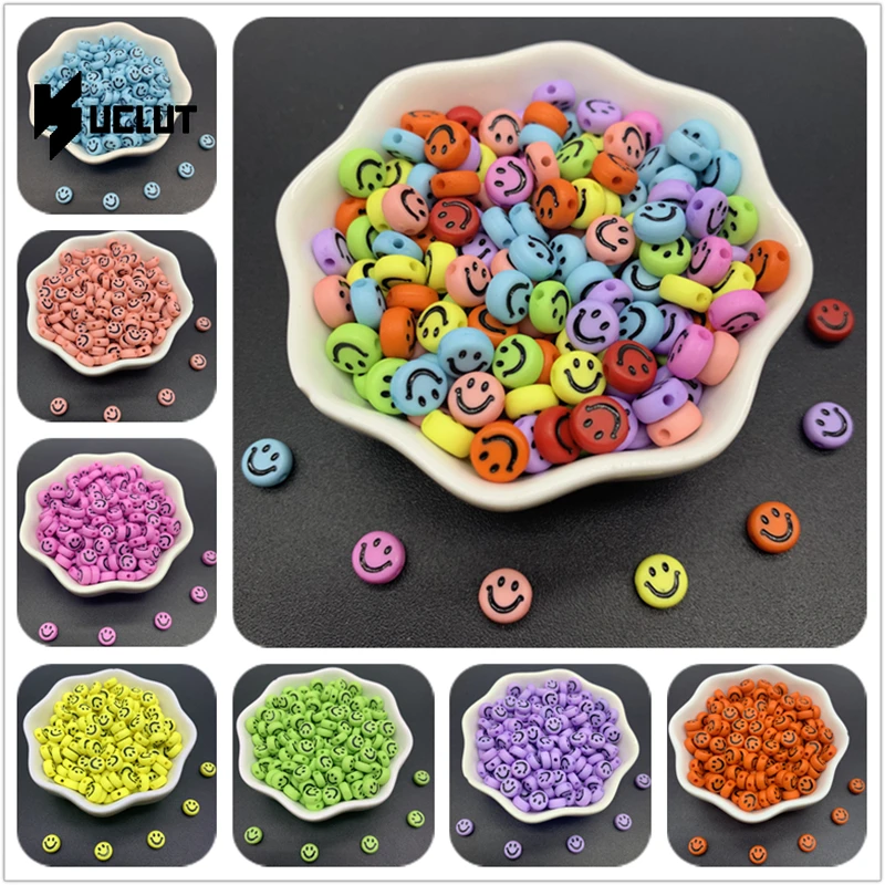 DIY 100pcs/Lot 7mm Oval Shape Acrylic Spaced Beads Smile Face Beads for Jewelry Making Charms Bracelet Necklac
DIY 100pcs/Lot 7mm Oval Shape Acrylic Spaced Beads Smile Face Beads for Jewelry Making Charms Bracelet Necklac