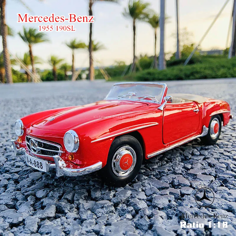 

Модель классического автомобиля Maisto 1:18 Mercedes-Benz 1955 190SL из сплава, в стиле ретро, коллекция украшений для автомобиля, литье под давлением