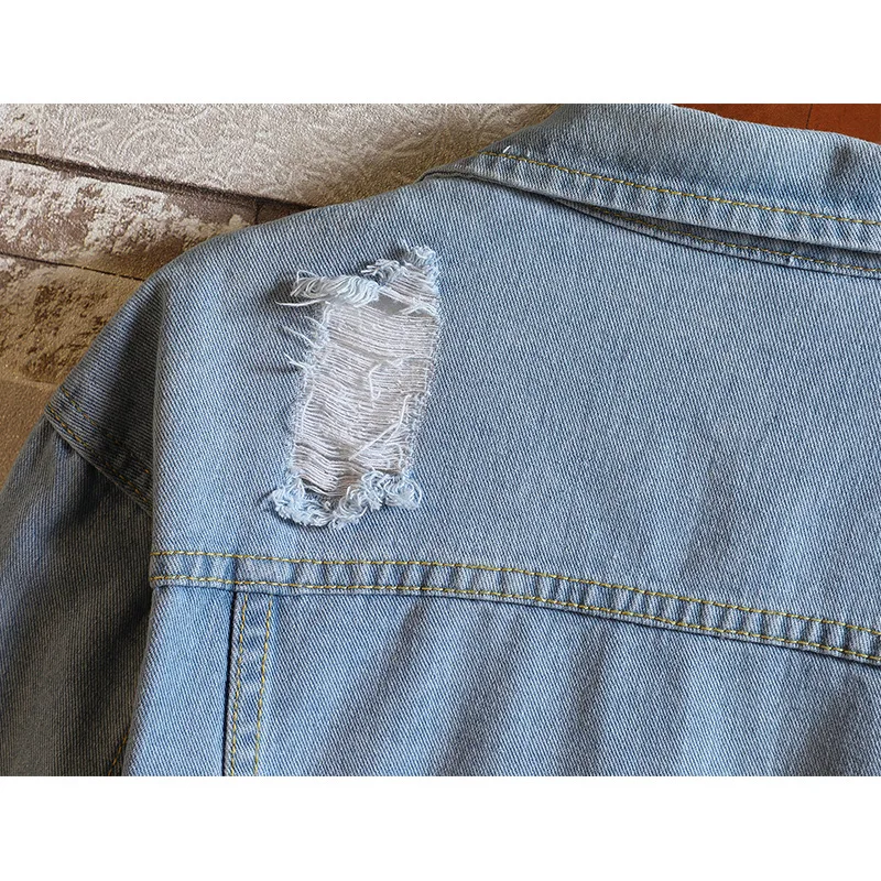 2020 Men's Turndown Collar Denim Jacket Youth Trend Loose Hole Tooling Denim Jacket
2020 Men's Turndown Collar Denim Jacket Youth Trend Loose Hole Tooling Denim Jacket