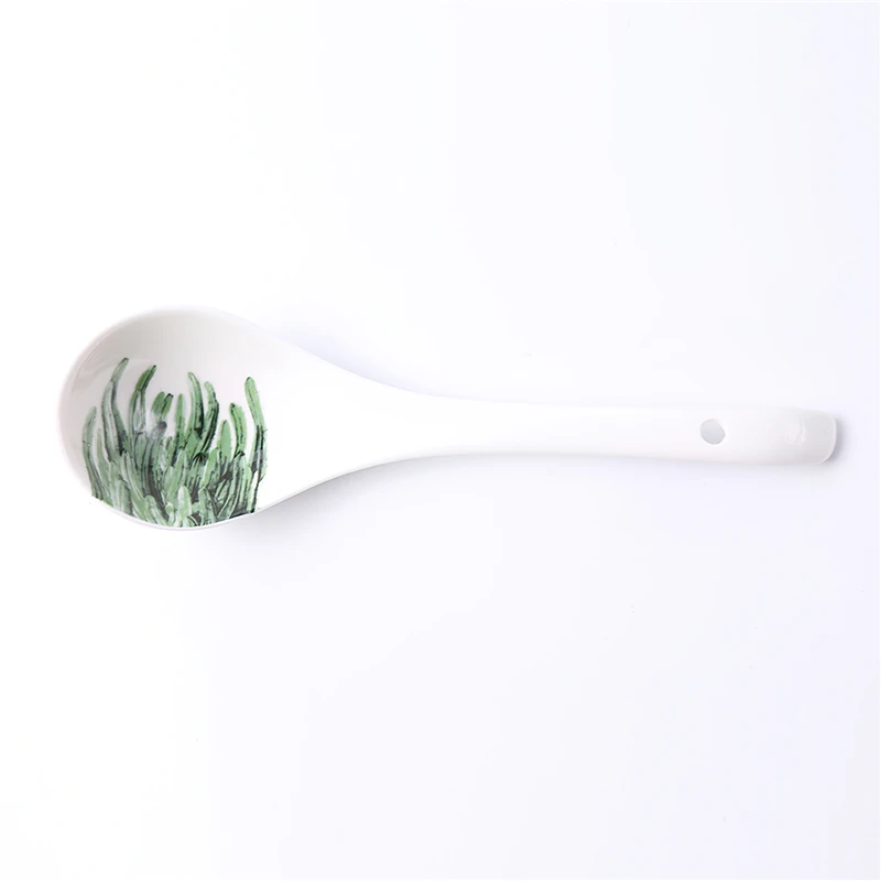 1 Pcs Ceramic Soup Spoon Nordic Green Plants 22.5cm White Ins Big Rice Scoop Tableware Household Kitchen Supplies Dinnerware
1 Pcs Ceramic Soup Spoon Nordic Green Plants 22.5cm White Ins Big Rice Scoop Tableware Household Kitchen Supplies Dinnerware