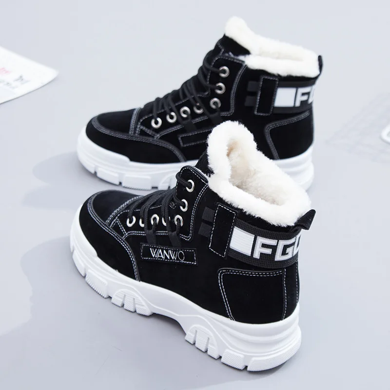 SWYIVY plush fur snow boots women winter warm fur sneakers high top new 2020 winter cotton padded casual shoes female ankle boot
SWYIVY plush fur snow boots women winter warm fur sneakers high top new 2020 winter cotton padded casual shoes female ankle boot