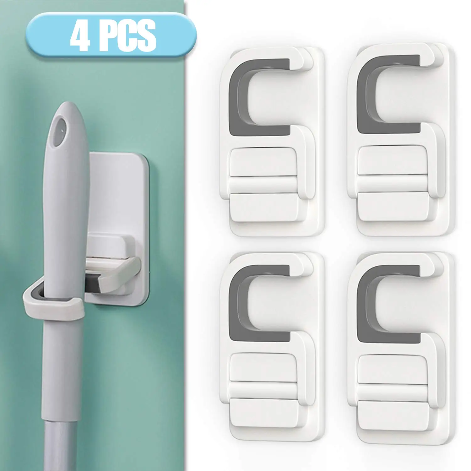 Mop and Broom Holder Wall Mount-4 PCS,C-Shape Self Adhesive Anti-Slip Hook,Holds Up to 5 LBS,Broom Hanger Organizer Wall Mounted
Mop and Broom Holder Wall Mount-4 PCS,C-Shape Self Adhesive Anti-Slip Hook,Holds Up to 5 LBS,Broom Hanger Organizer Wall Mounted