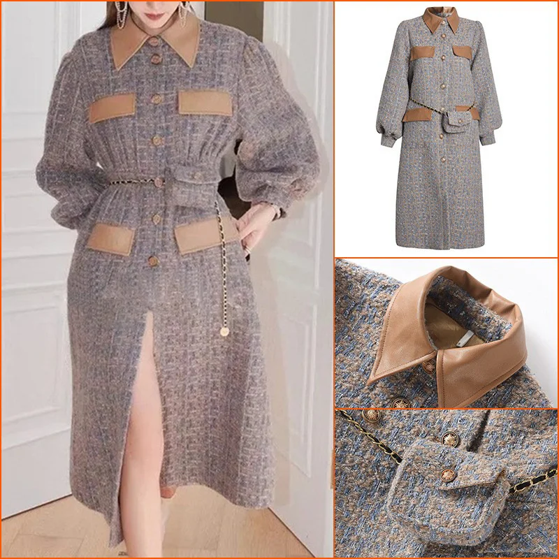 British Style Windbreaker Women's Autumn and Winter Women's New Design Sense Long Loose Plaid Wool Coat Small Coat
British Style Windbreaker Women's Autumn and Winter Women's New Design Sense Long Loose Plaid Wool Coat Small Coat