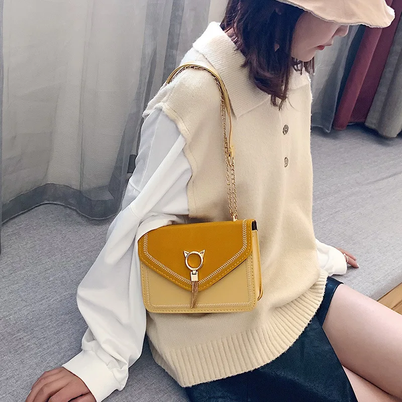 Frosted women's bag fashion tassel slant straddle single shoulder bag chain bag versatile small square bag 2020 NEW #25
Frosted women's bag fashion tassel slant straddle single shoulder bag chain bag versatile small square bag 2020 NEW #25