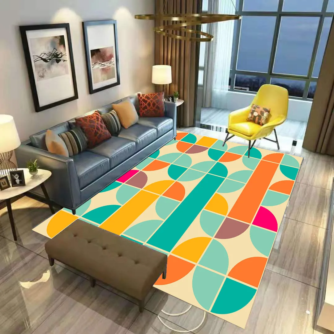 

Psychedelic Geometry carpet Square Anti-Skid Area Floor Mat 3D Rug Non-slip Mat Dining Room Living Room Soft Bedroom Carpet 01