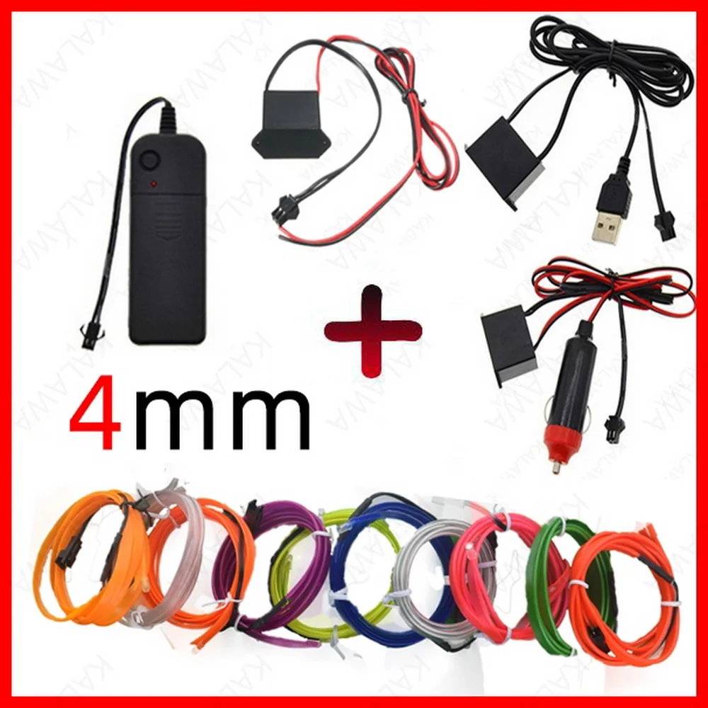 4mm Flexible Neon Led EL Wire Light 1 - 10M Rope Tape Cable Strip LED Car Waterproof Tube USB 12V 5V 3V Flex
4mm Flexible Neon Led EL Wire Light 1 - 10M Rope Tape Cable Strip LED Car Waterproof Tube USB 12V 5V 3V Flex