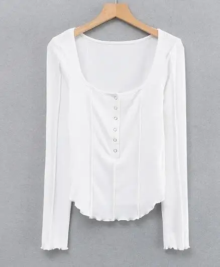 New Women's Summer Solid Colour Square Collar Long Sleeve Slim T-Shirt Tops
New Women's Summer Solid Colour Square Collar Long Sleeve Slim T-Shirt Tops