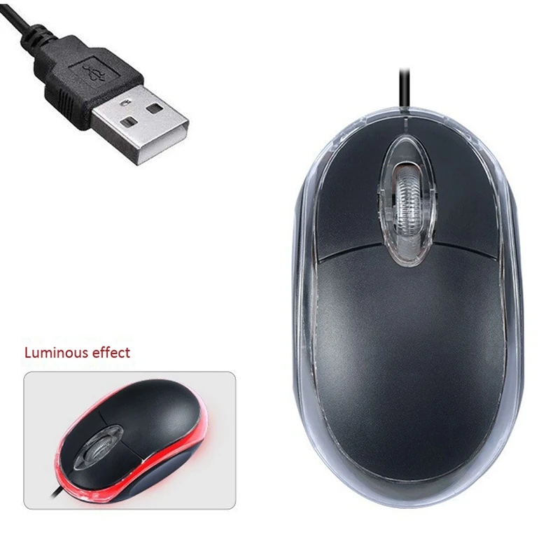 Wired Mute Mouse Mini USB Computer Notebook Desktop Wired Mouse
