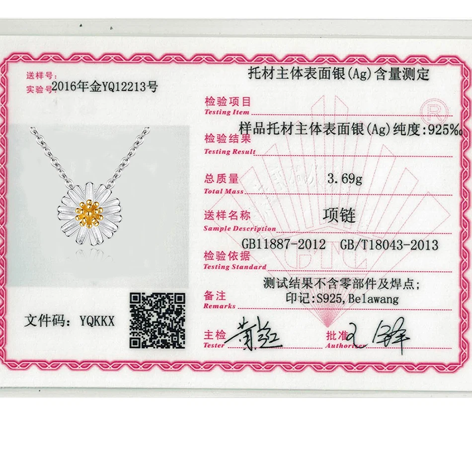 BELAWANG Wholesale 5PCS 100% 925 Sterling Silver Daisy Flower Pendant Necklace for Women Party Jewelry
BELAWANG Wholesale 5PCS 100% 925 Sterling Silver Daisy Flower Pendant Necklace for Women Party Jewelry