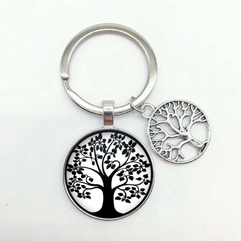 Glamour Vintage Tree of Life Pendant Keychain Art Convex Round Glass | Украшения и аксессуары