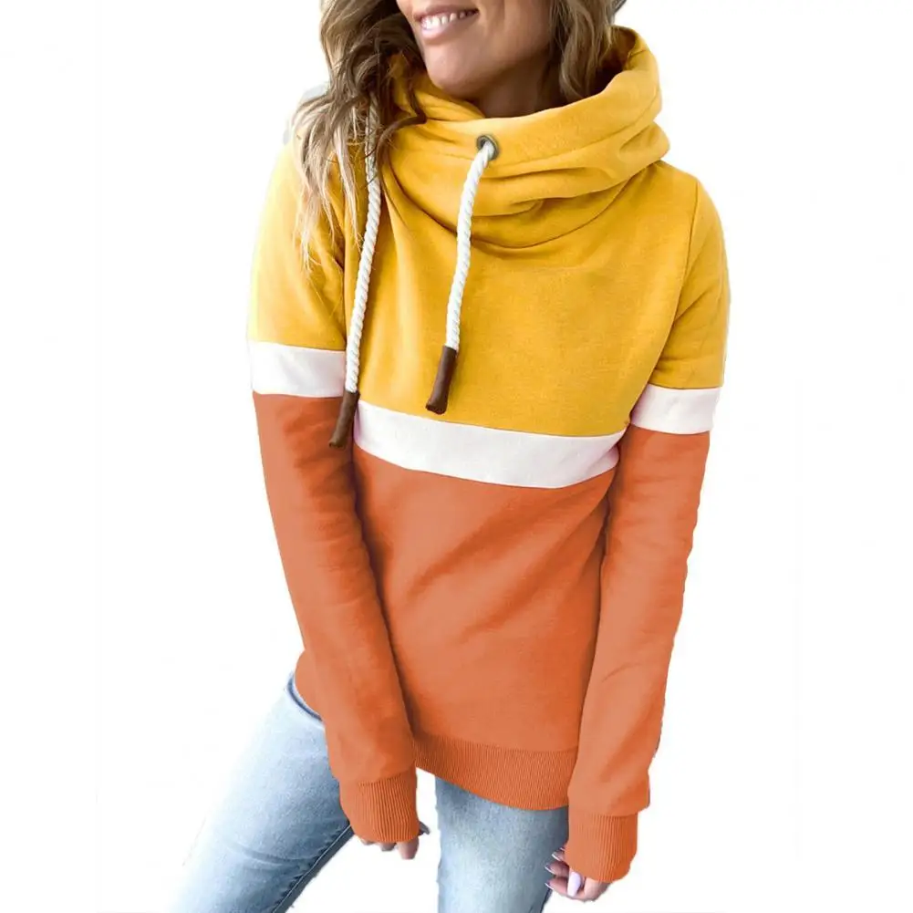 Women Hoodie Contrast Color Patchwork Autumn Winter Long Sleeve Drawstring Turtleneck Ribbing Cuff Hooded Sweatshirt Daily Wear
Women Hoodie Contrast Color Patchwork Autumn Winter Long Sleeve Drawstring Turtleneck Ribbing Cuff Hooded Sweatshirt Daily Wear