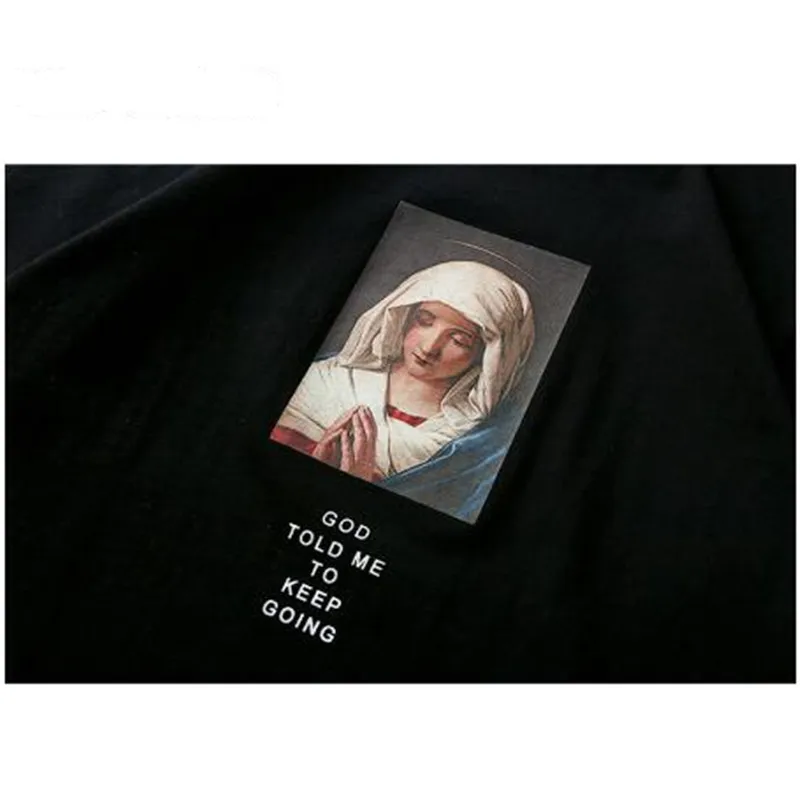 2021 Men's Virgin Mary Printed Short Sleeve T Shirts Summer Casual Cotton Hip Hopo Tops Tees Fashion Streetwear Tshirts | Мужская