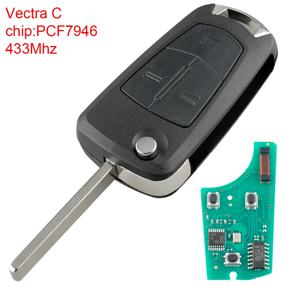 3Buttons 433Mhz Black Flip Car Remote Key Universal Remote Car Key Replacement with ID46/7946 Chip Fit for Vauxhall Opel VectraC
3Buttons 433Mhz Black Flip Car Remote Key Universal Remote Car Key Replacement with ID46/7946 Chip Fit for Vauxhall Opel VectraC