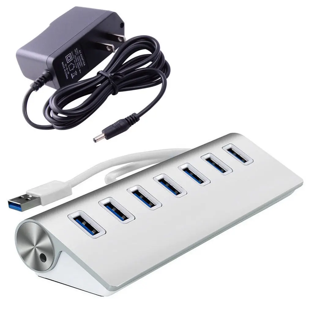 7-портовый алюминиевый концентратор USB 3,0, 5 Гбит/с, высокоскоростной + адаптер питания переменного тока для ПК и ноутбука
7-портовый алюминиевый концентратор USB 3,0, 5 Гбит/с, высокоскоростной + адаптер питания переменного тока для ПК и ноутбука