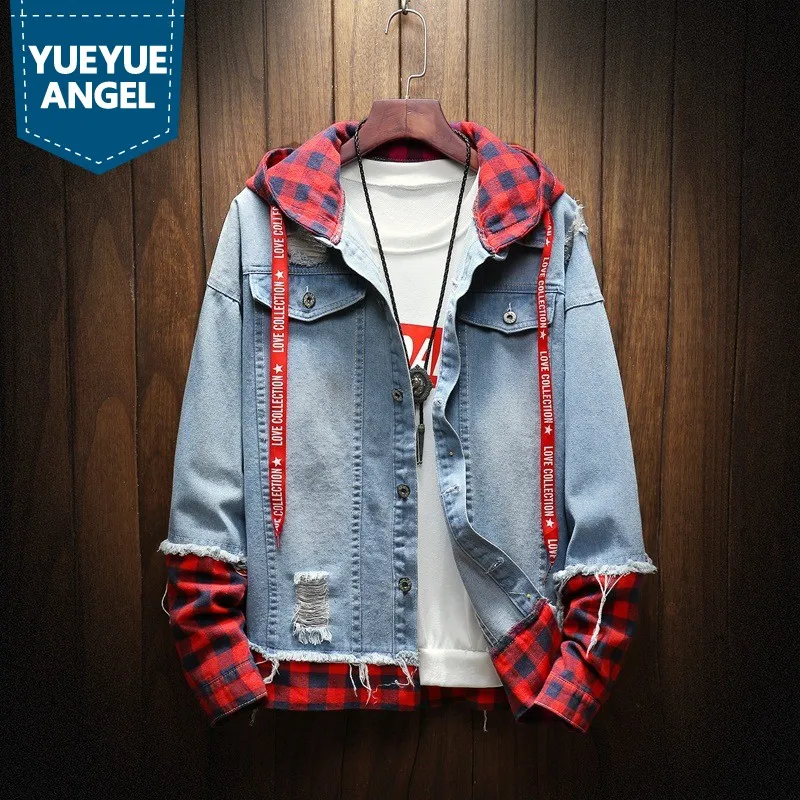 Fashion Mens Plaid Patchwork Hoody Denim Jacket Hole Ripped Casual Cowboy Streetwear Jean Coat Hip Hop Loose Fit Male Jacket 3XL
Fashion Mens Plaid Patchwork Hoody Denim Jacket Hole Ripped Casual Cowboy Streetwear Jean Coat Hip Hop Loose Fit Male Jacket 3XL