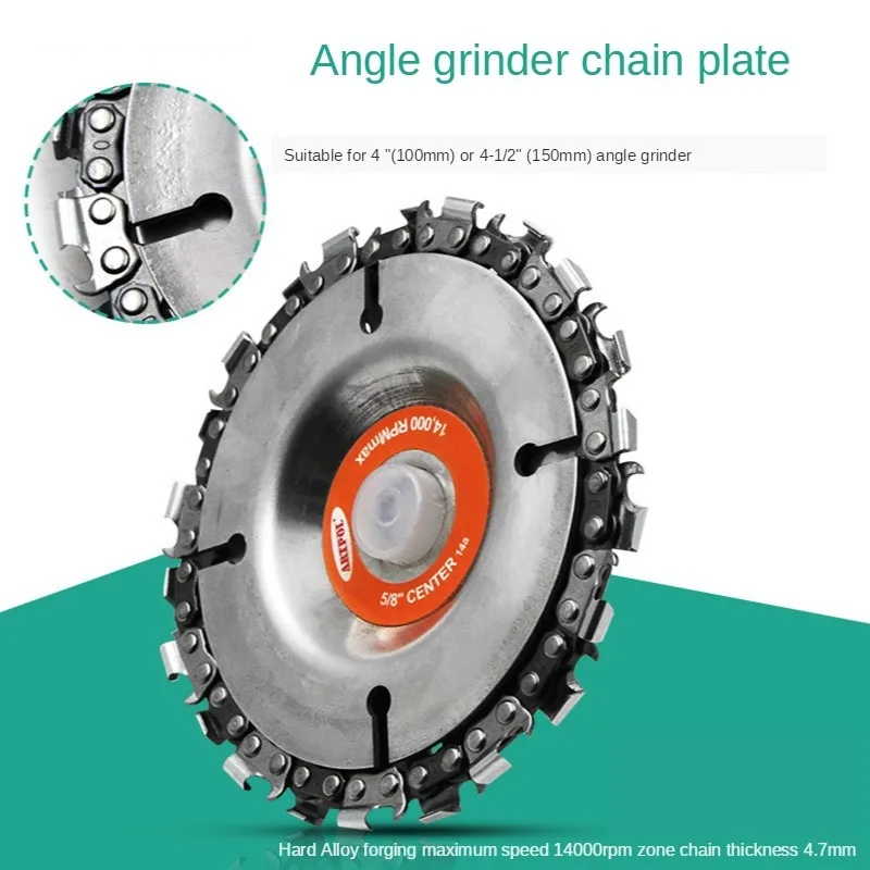 4" Woodworking Carving chain disk 22 tooth Round saw blade hard alloy for 100mm 150mm Angle grinder Power Tool Accessories
4" Woodworking Carving chain disk 22 tooth Round saw blade hard alloy for 100mm 150mm Angle grinder Power Tool Accessories