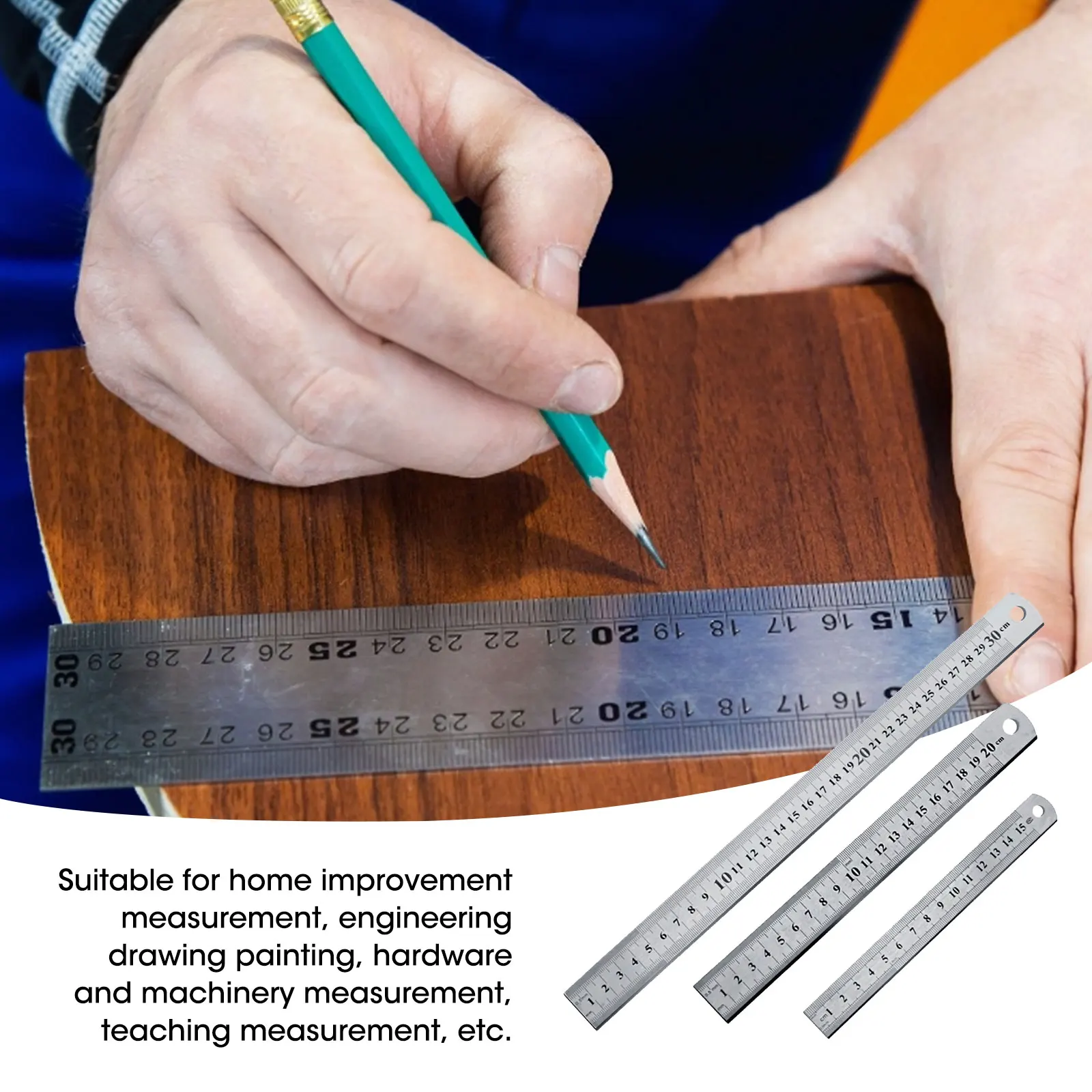 3Pcs Steel Ruler Drawing Tool Accessory 15/20/30cm Stainless Steel Metal Straight Ruler Metric Rule Precision Measuring Tool
3Pcs Steel Ruler Drawing Tool Accessory 15/20/30cm Stainless Steel Metal Straight Ruler Metric Rule Precision Measuring Tool