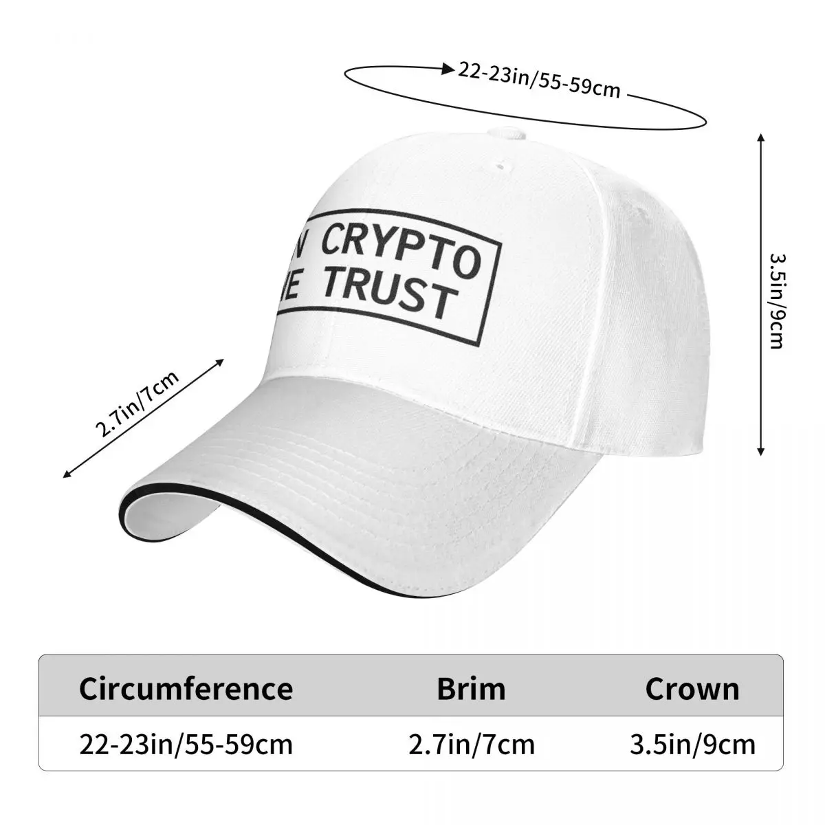 In Crypto We Trust Cryptocurrency Baseball hats sun Novelty Graphic Men's Women's hats
In Crypto We Trust Cryptocurrency Baseball hats sun Novelty Graphic Men's Women's hats