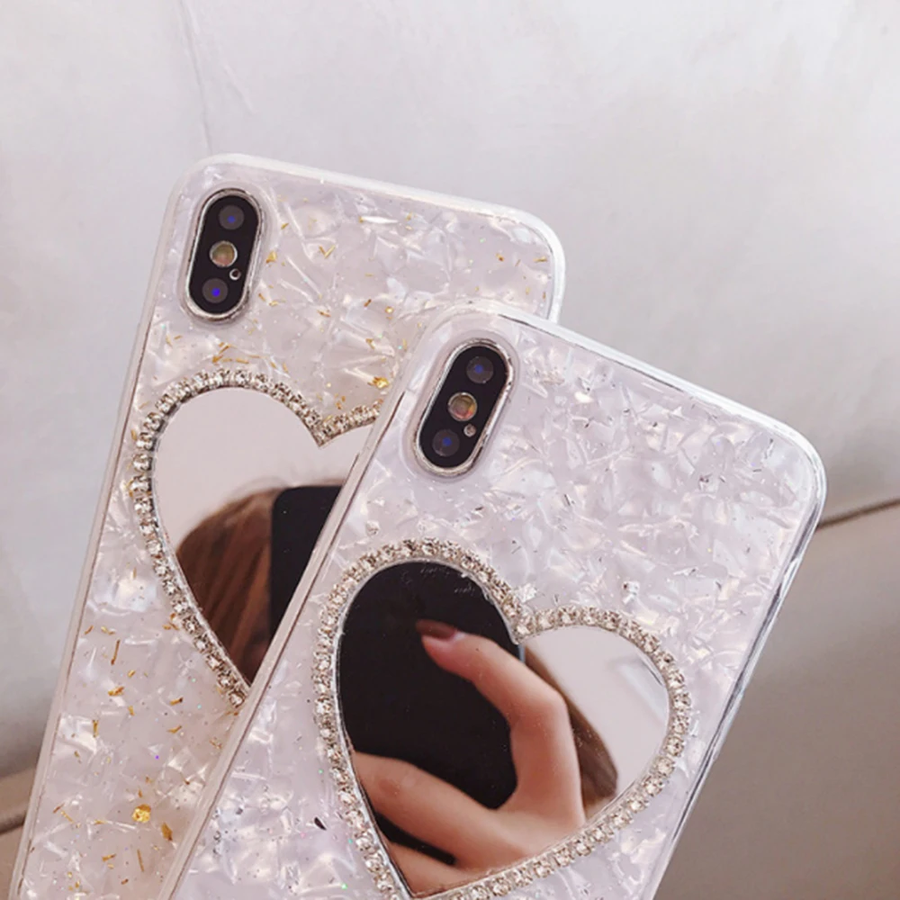 Love Shaped Makeup Mirror Phone Case For iPhone 6 6S 7 8 Plus X XR 11 Pro XS MAX SE 2020 Diamond Marble Mirror Cover
Love Shaped Makeup Mirror Phone Case For iPhone 6 6S 7 8 Plus X XR 11 Pro XS MAX SE 2020 Diamond Marble Mirror Cover