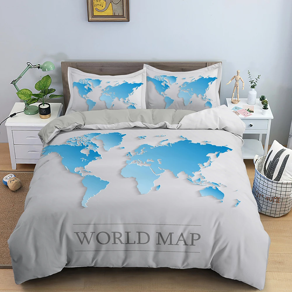 Комплект постельного белья с изображением карты мира, пододеяльник для детей и взрослых, двуспальное одеяло, полный комплект с наволочкой
Комплект постельного белья с изображением карты мира, пододеяльник для детей и взрослых, двуспальное одеяло, полный комплект с наволочкой