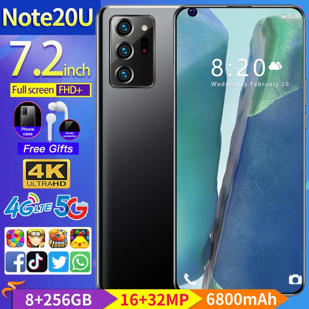 Note20U Pantalla de gota de agua Hd de 6,8 pulgadas cuerpo de aleacin de magnesio Nano 3D carcasa trasera de vidrio galvanizado
Note20U Pantalla de gota de agua Hd de 6,8 pulgadas cuerpo de aleacin de magnesio Nano 3D carcasa trasera de vidrio galvanizado