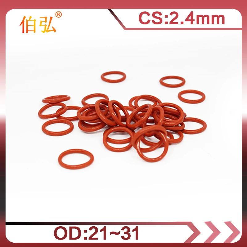 

5PCS/lot Red Silicon O-Ring Silicone/VMQ 2.4mm Thickness OD21/22/23/24/25/26/27/28/29/30/31mm Rubber O Ring Seal Gasket Washer