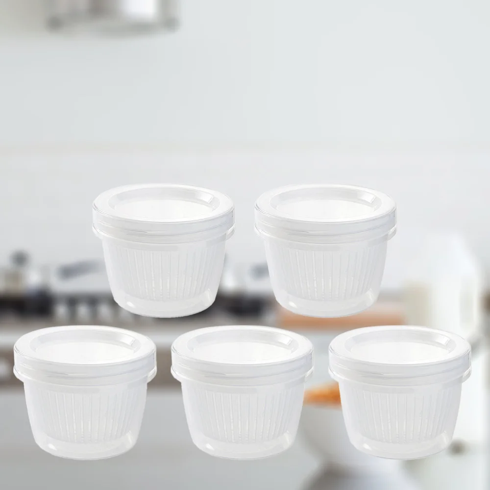8Sets 500ML Round Portable Drain Sealed Box Double Layers Fruit Onion Crisper Garlic Ginger Storage Cup for Refrigerator Kitchen
8Sets 500ML Round Portable Drain Sealed Box Double Layers Fruit Onion Crisper Garlic Ginger Storage Cup for Refrigerator Kitchen