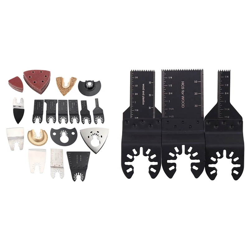 66 Pcs Oscillating Tool Saw Blade for Electric Tool & 3Pcs Multitool Saw Blade Oscillating Blade Multi Tool
66 Pcs Oscillating Tool Saw Blade for Electric Tool & 3Pcs Multitool Saw Blade Oscillating Blade Multi Tool