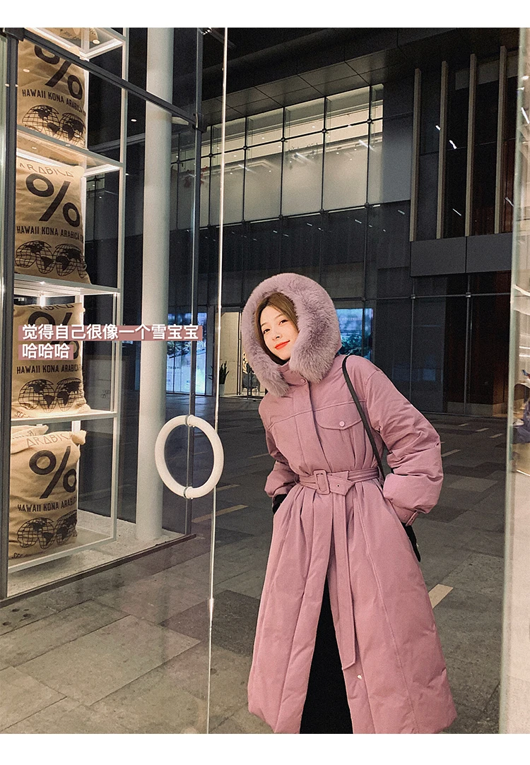 New Winter Women 90% White Duck Down Coat Jacket Fox Hair Collar Hooded Middle Long Waist Closing Temperament Coat
New Winter Women 90% White Duck Down Coat Jacket Fox Hair Collar Hooded Middle Long Waist Closing Temperament Coat