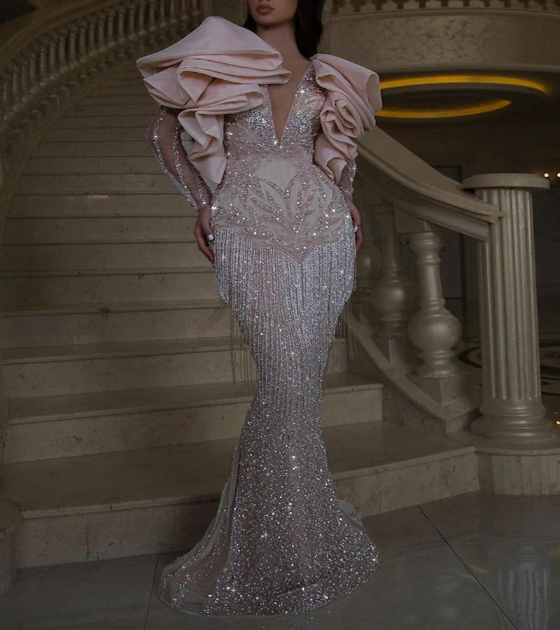 BAZIIINGAAA Luxury Evening Dresses Long Woman Gown 2021 Sequins Robe De Soir Parties Plus Size Bride Dress Prom Party Gowns
BAZIIINGAAA Luxury Evening Dresses Long Woman Gown 2021 Sequins Robe De Soir Parties Plus Size Bride Dress Prom Party Gowns