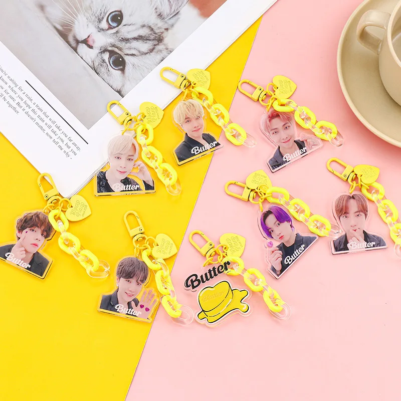 KPOP Bangtan Boys Butter Album Acrylic Keychain Keyring Bag Accessories JUNGKOOK V RM JIMIN JIN SUGA J-HOPE Fans Collection
KPOP Bangtan Boys Butter Album Acrylic Keychain Keyring Bag Accessories JUNGKOOK V RM JIMIN JIN SUGA J-HOPE Fans Collection
