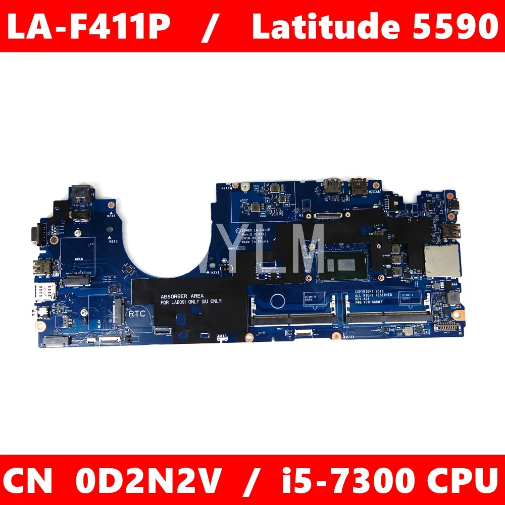 CN 0D2N2V DDM80 LA-F411P i5-7300CPU Mainboard For DELL Latitude 5590 0D2N2V 07VT54 Laptop motherboard 100% Tested
CN 0D2N2V DDM80 LA-F411P i5-7300CPU Mainboard For DELL Latitude 5590 0D2N2V 07VT54 Laptop motherboard 100% Tested