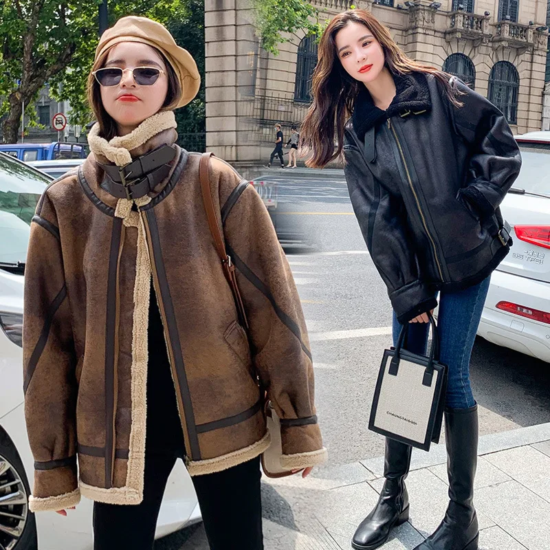 2021 New Lamb Wool Coat Female Autumn And Winter Fur Plus Thickening Fashion Lamb Wool Motorcycle Clothing 
2021 New Lamb Wool Coat Female Autumn And Winter Fur Plus Thickening Fashion Lamb Wool Motorcycle Clothing