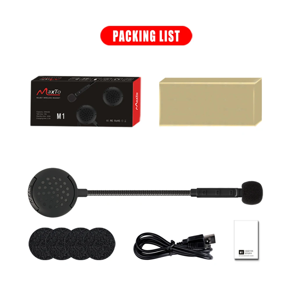 Maxto M1 Motorcycle Helmet Wireless Bluetooth Headset Connection 2 Phones Auto Answer Super Strong Sound Quality High Loud Volum
Maxto M1 Motorcycle Helmet Wireless Bluetooth Headset Connection 2 Phones Auto Answer Super Strong Sound Quality High Loud Volum