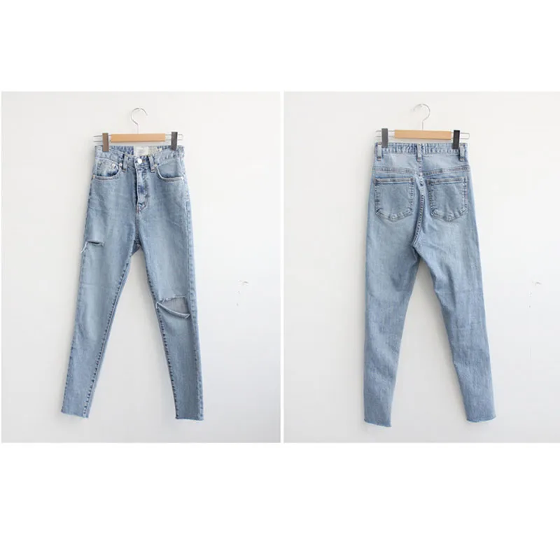 2021 Spring High Waist Stretch Jeans Woman Blue Women Denim Jeans Winter Simple Ripped Holes Skinny Casual Female Trousers
2021 Spring High Waist Stretch Jeans Woman Blue Women Denim Jeans Winter Simple Ripped Holes Skinny Casual Female Trousers