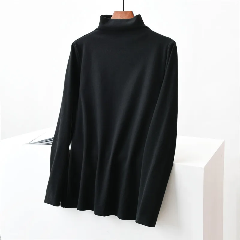 New Women's Double-faced Velvet Fever Long-sleeved T-shirt Women's Thin Velvet Solid Color Bottoming Shirt High Collar Warm Top
New Women's Double-faced Velvet Fever Long-sleeved T-shirt Women's Thin Velvet Solid Color Bottoming Shirt High Collar Warm Top