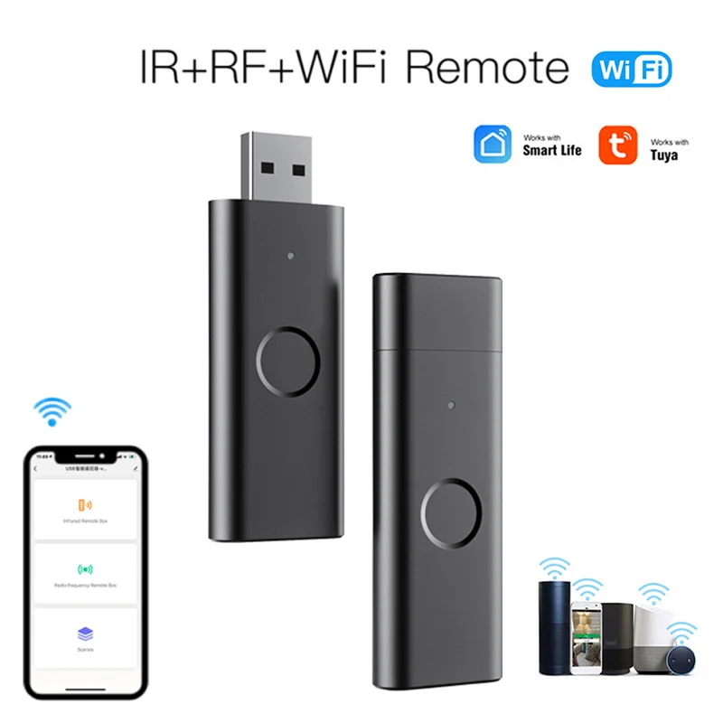 WiFi RF+IR Universal Smart Remote Control USB Shape Controller Tuya/Smart Life App Remote Controller Work With Alexa Google Home
WiFi RF+IR Universal Smart Remote Control USB Shape Controller Tuya/Smart Life App Remote Controller Work With Alexa Google Home