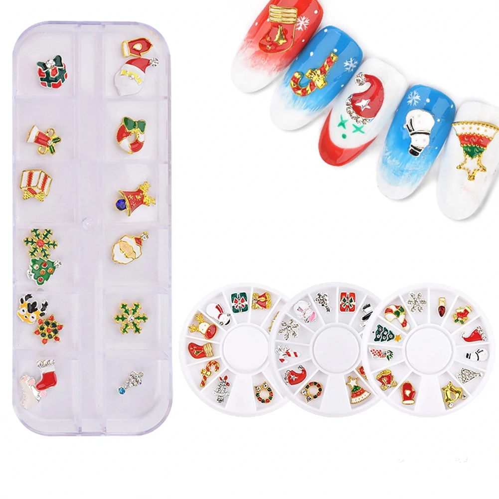 12 Grid Christmas Metal 3D Nail Art Decorations Charms Glitter Fake Nails Accessoires Manicure Nail Supplies Tool
12 Grid Christmas Metal 3D Nail Art Decorations Charms Glitter Fake Nails Accessoires Manicure Nail Supplies Tool